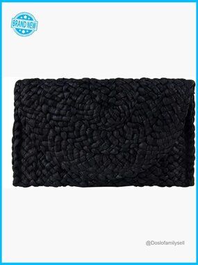 Straw Clutch Purse Woven Envelope Handbag Summer Beach Bag Women